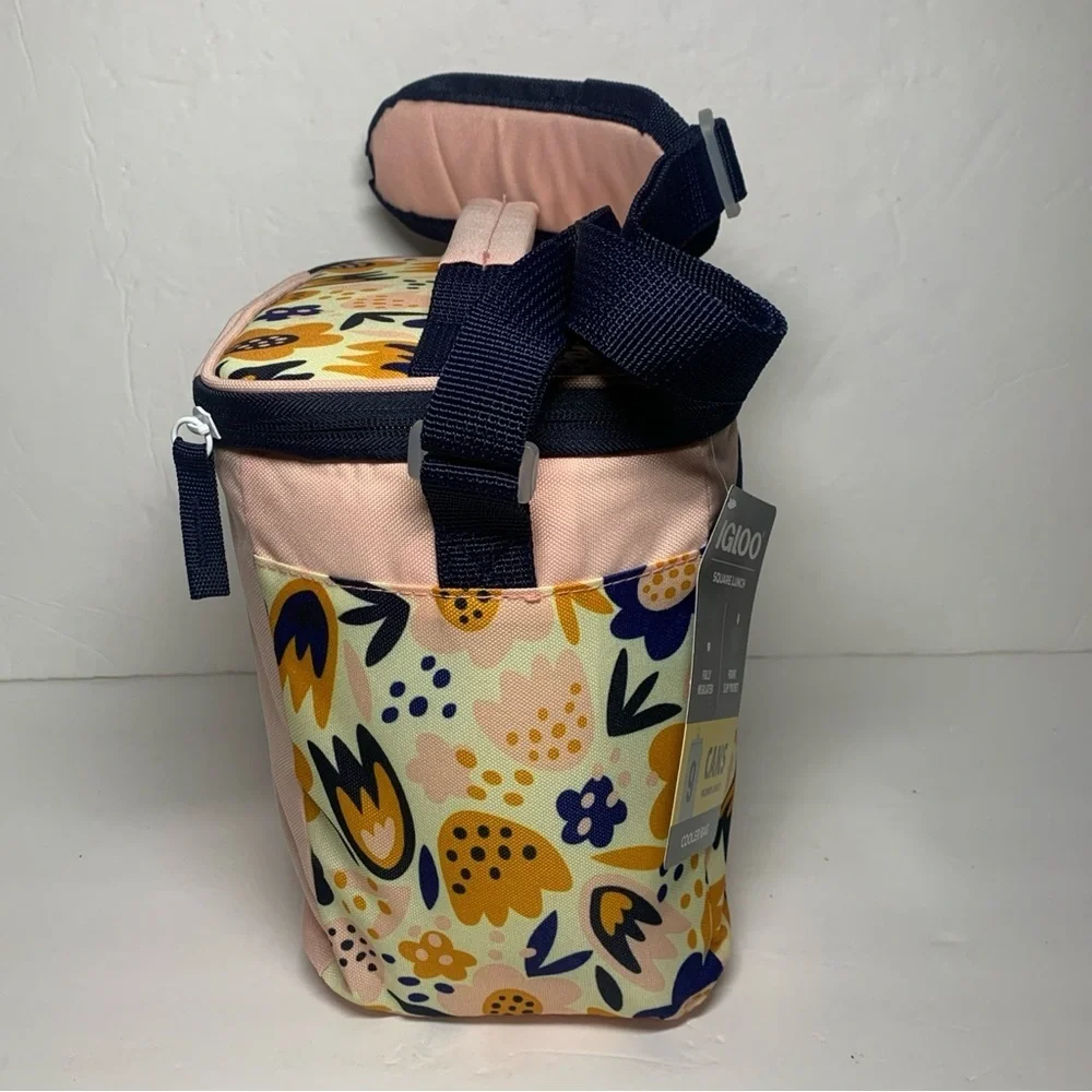 Igloo Lunch Cooler 9 Can Square Bag Retro Floral New